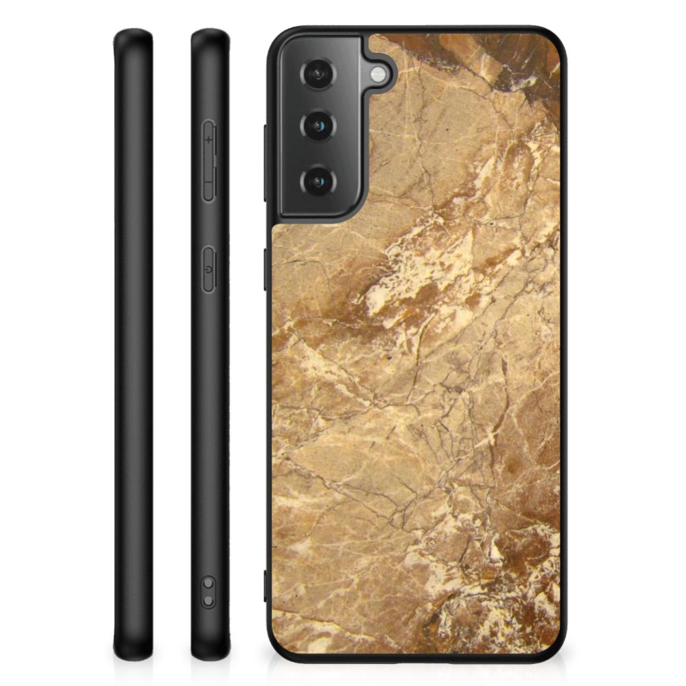 Samsung Galaxy S21 Plus Marmeren Print Telefoonhoesje Marmer Creme B2C Telecom