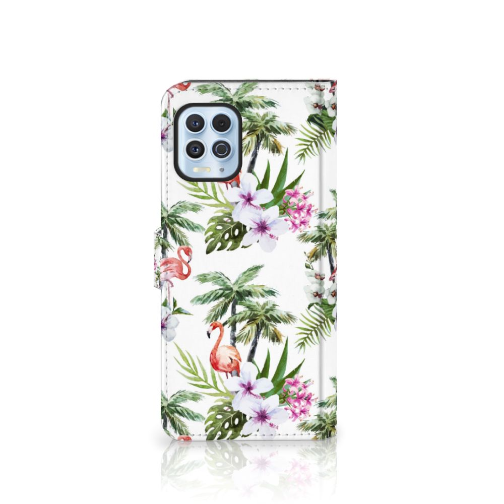Motorola Moto G100 Telefoonhoesje met Pasjes Flamingo Palms