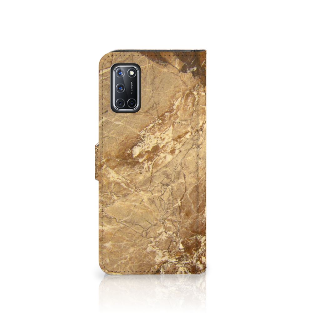 OPPO A72 | OPPO A52 Bookcase Marmer Creme met luxe marmerlook voor optimale bescherming.