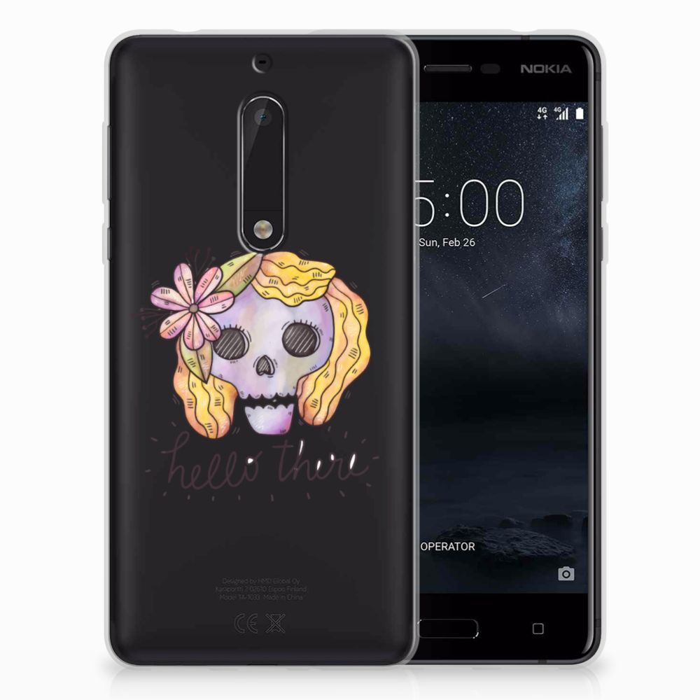 Silicone Back Case Nokia 5 Boho Skull