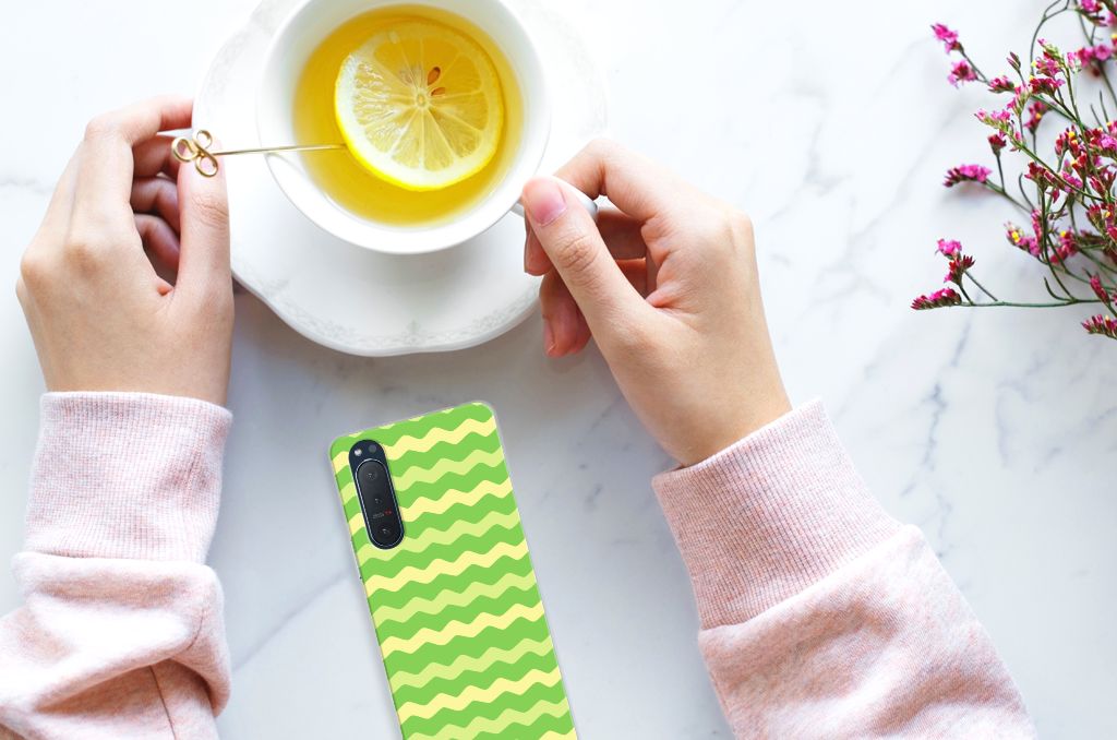 Sony Xperia 5II TPU bumper Waves Green B2C Telecom