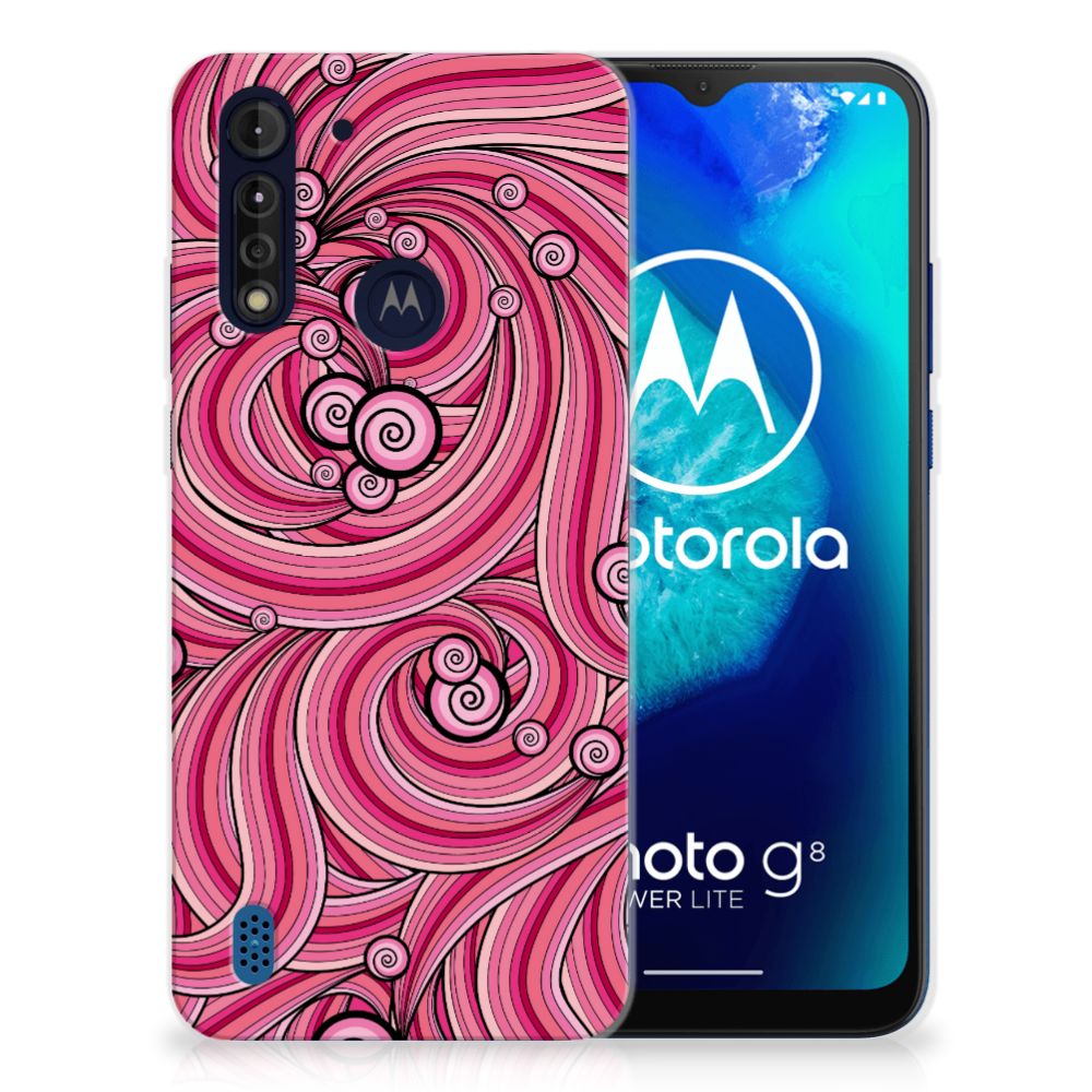 Motorola Moto G8 Power Lite Hoesje maken Swirl Pink B2C Telecom