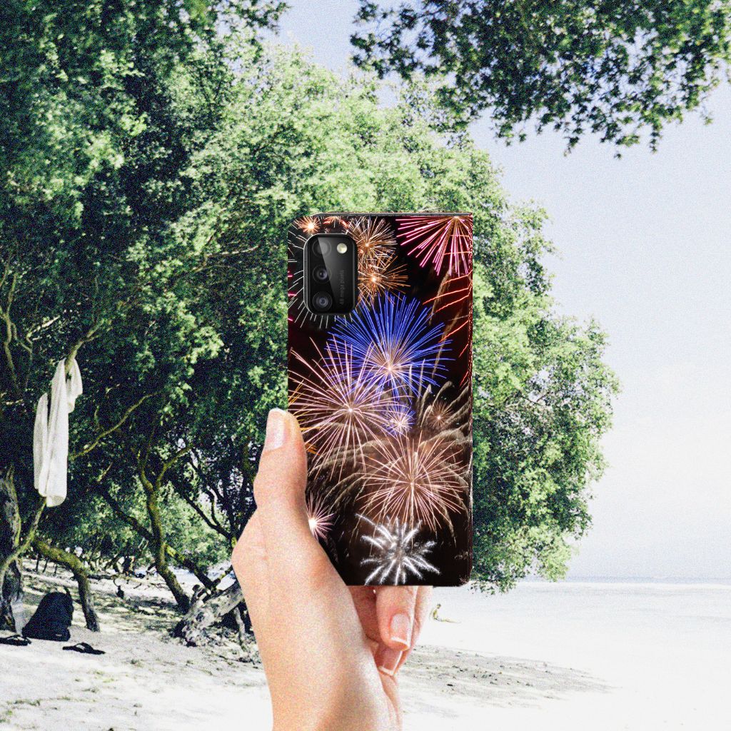 Samsung Galaxy A41 Hippe Standcase Vuurwerk - B2C Telecom