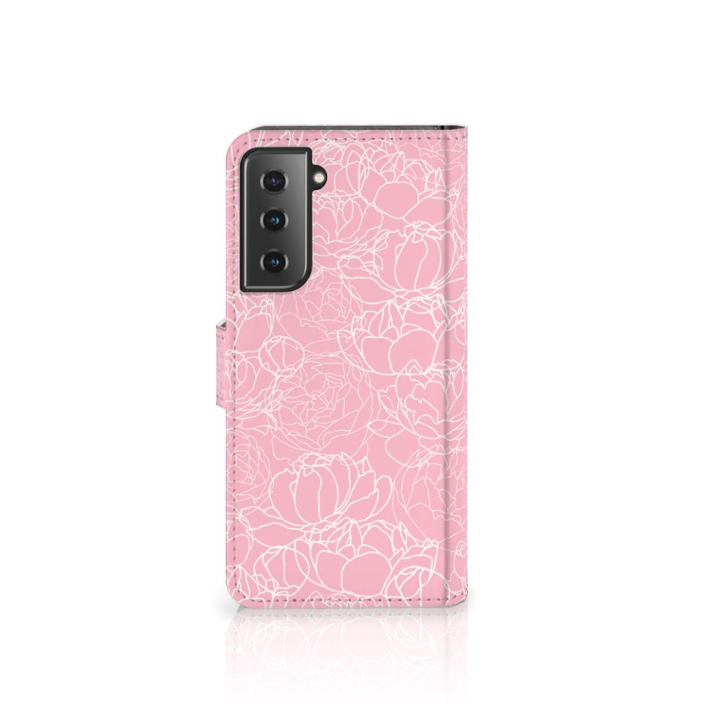 Samsung Galaxy S21 Hoesje White Flowers