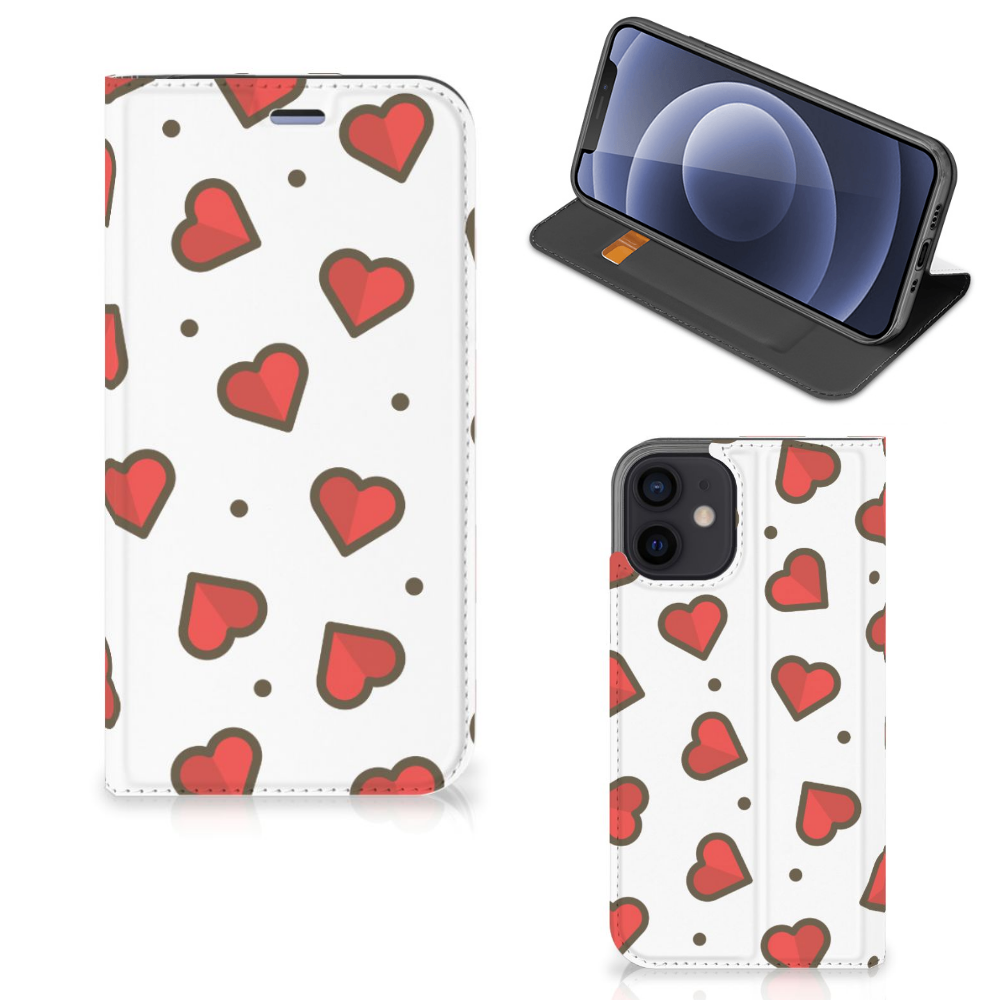 iPhone 12 Mini Hoesje met Magneet Hearts - B2C Telecom