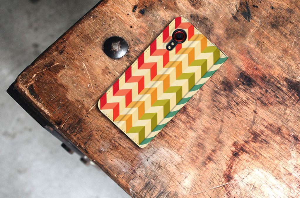 Samsung Galaxy Xcover 5 Hoesje met Magneet Zigzag Multi Color - B2C Telecom