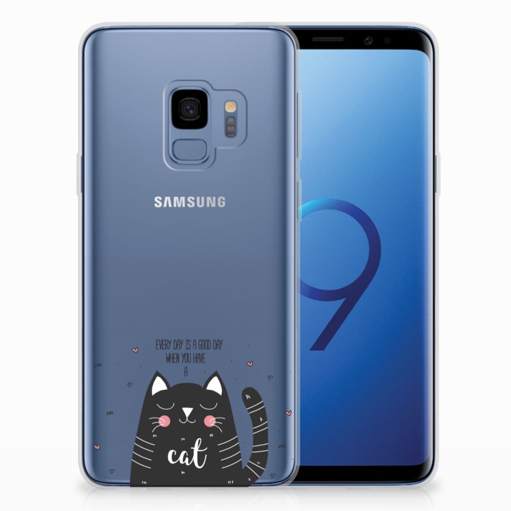 Samsung Galaxy S9 Telefoonhoesje met Naam Cat Good Day