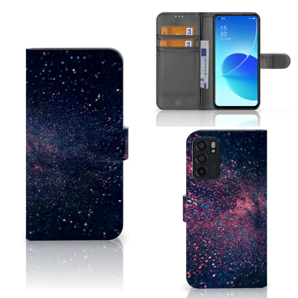 OPPO Reno6 5G Book Case Stars