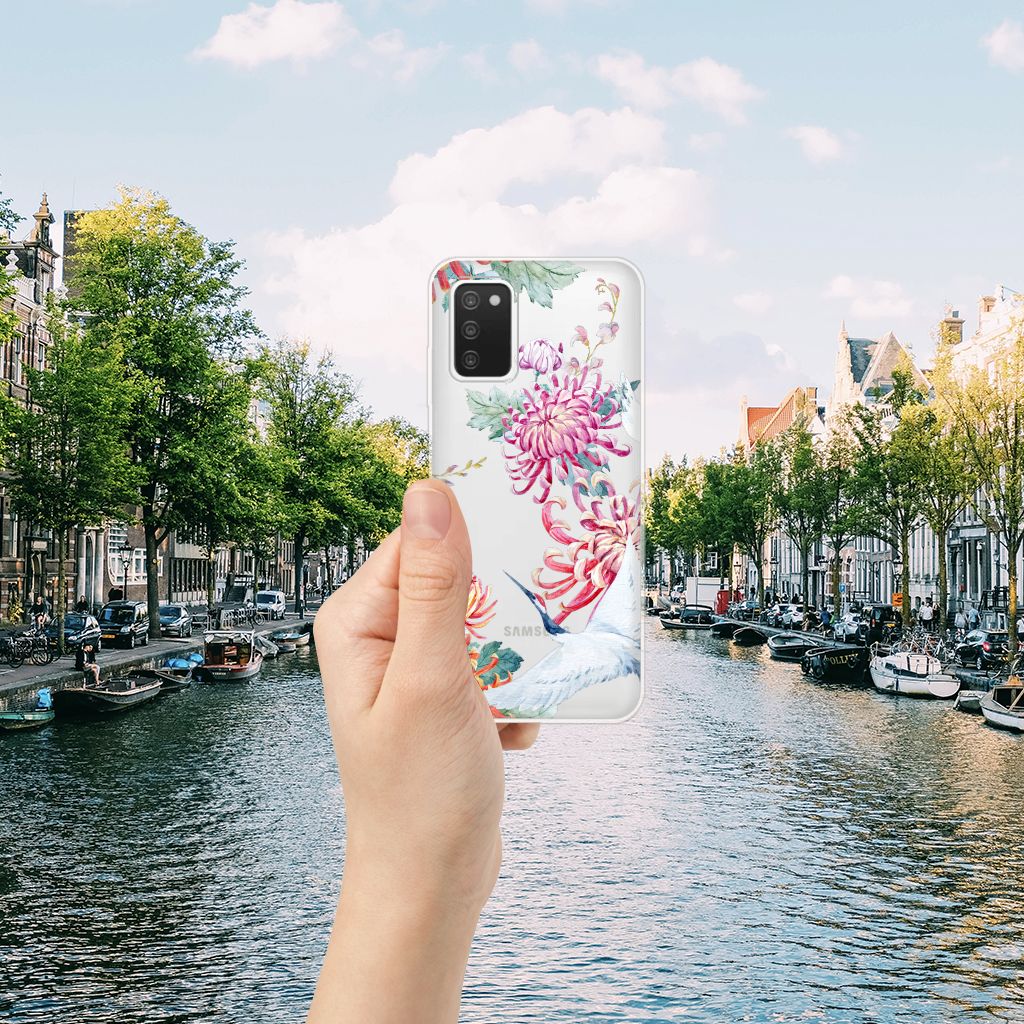 Samsung Galaxy A03S TPU Hoesje Bird Flowers B2C Telecom