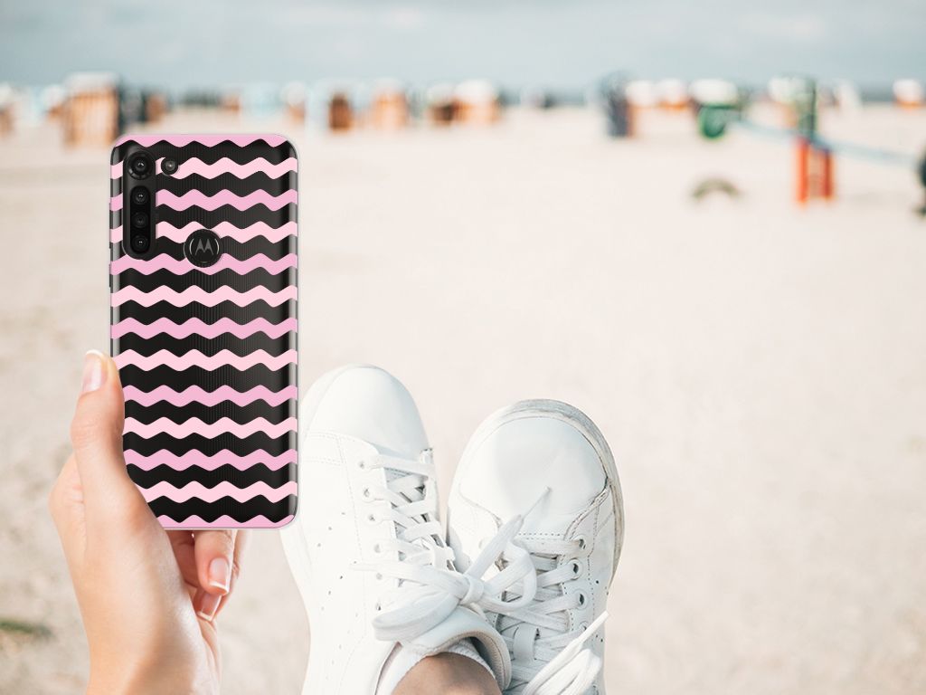 Motorola Moto G8 Power TPU bumper Waves Roze B2C Telecom