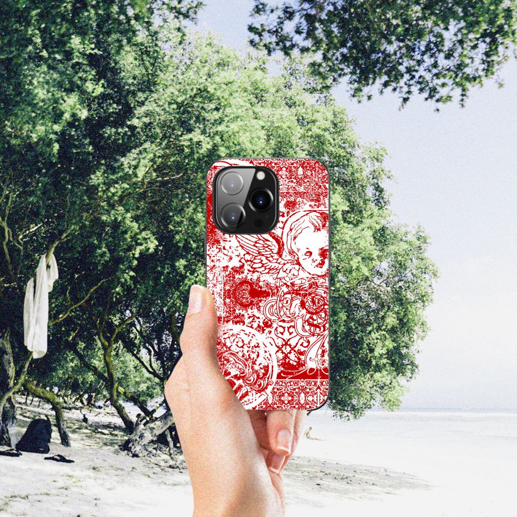 Telefoonhoesje iPhone 14 Pro Angel Skull Rood B2C Telecom