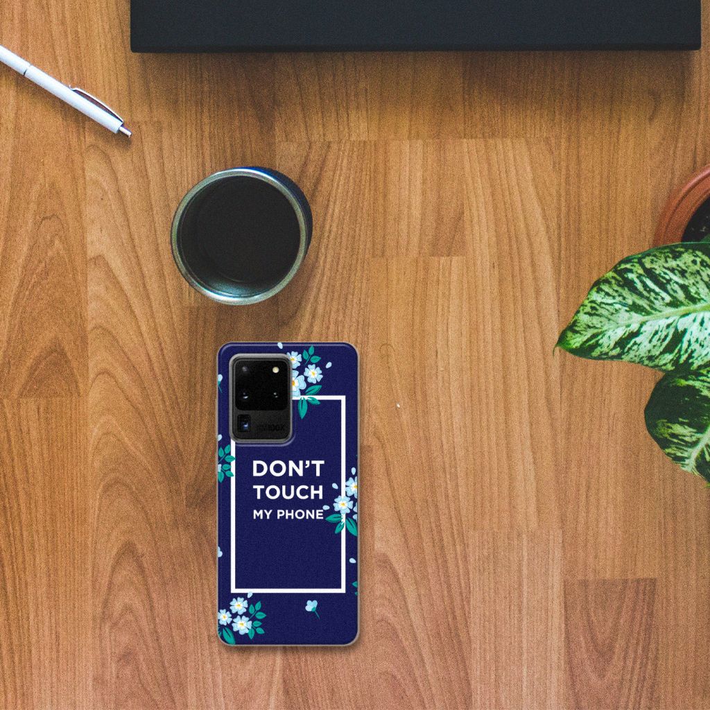 Samsung Galaxy S20 Ultra Silicone-hoesje Flowers Blue DTMP B2C Telecom