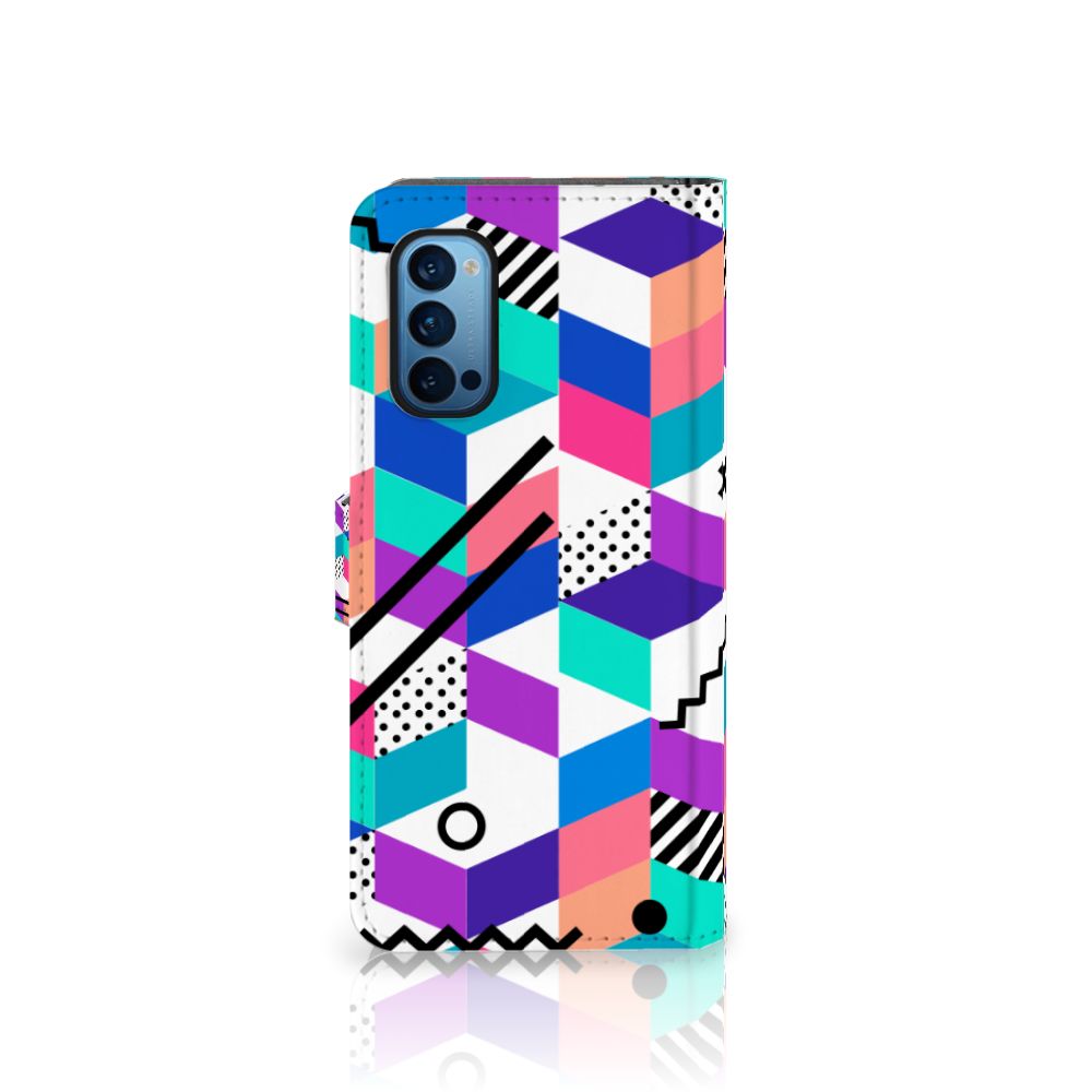 OPPO Reno 4 Pro 5G Book Case Blokken Kleurrijk