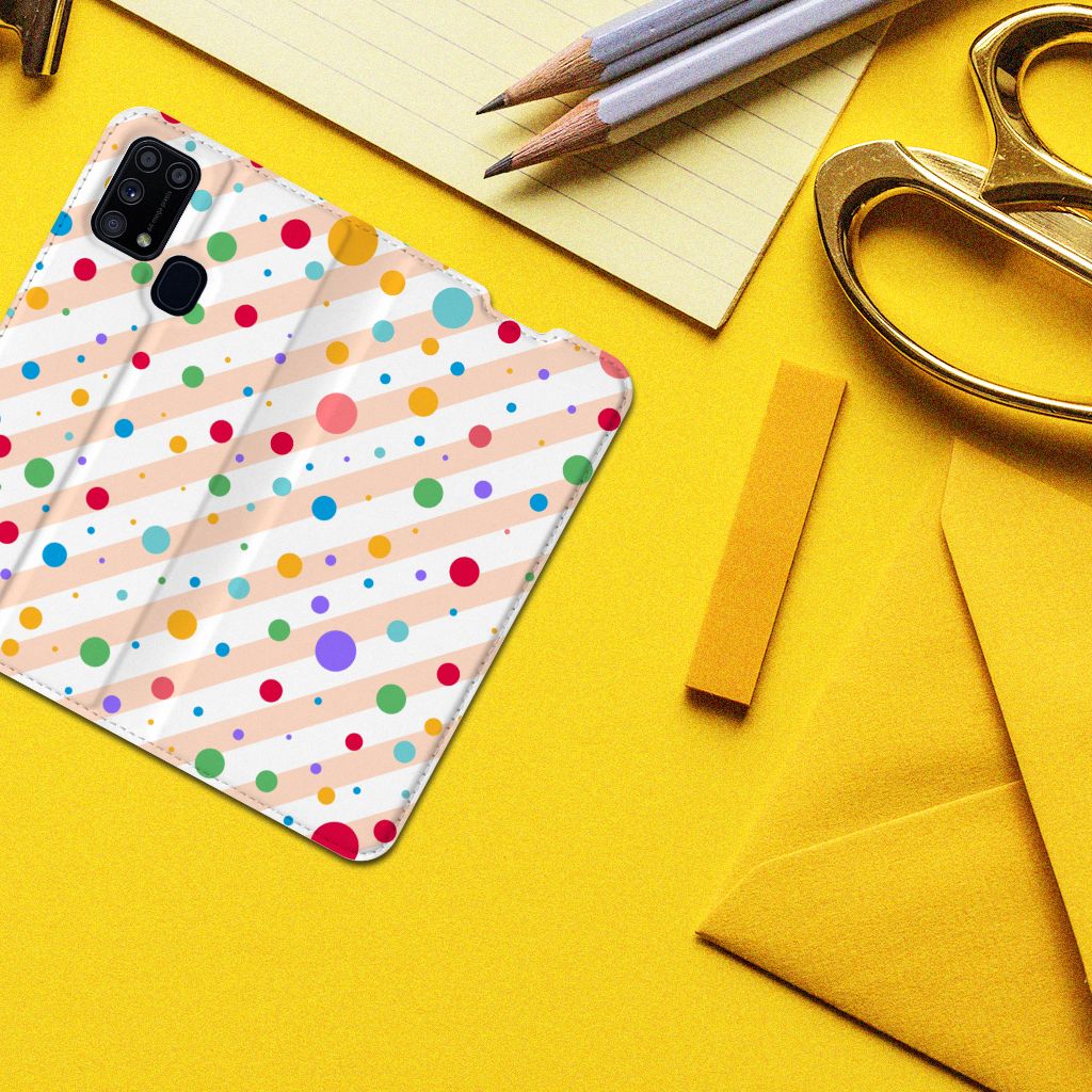 Samsung Galaxy M31 Hoesje met Magneet Dots - B2C Telecom