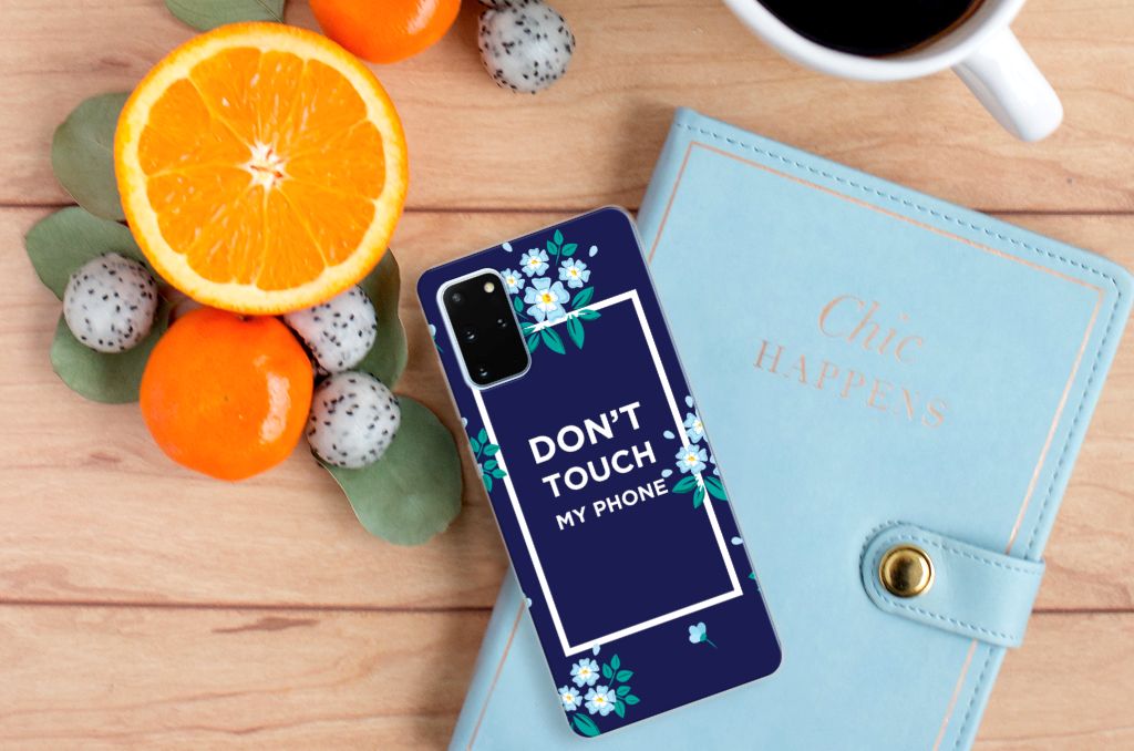 Samsung Galaxy S20 Plus Silicone-hoesje Flowers Blue DTMP B2C Telecom