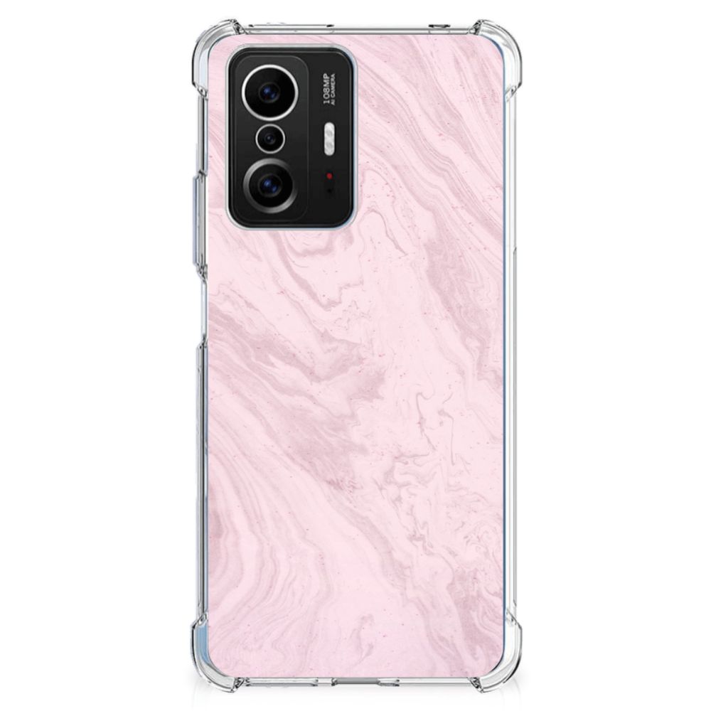 Xiaomi 11T | 11T Pro Anti-Shock Hoesje Marble Pink - Origineel Cadeau Vriendin