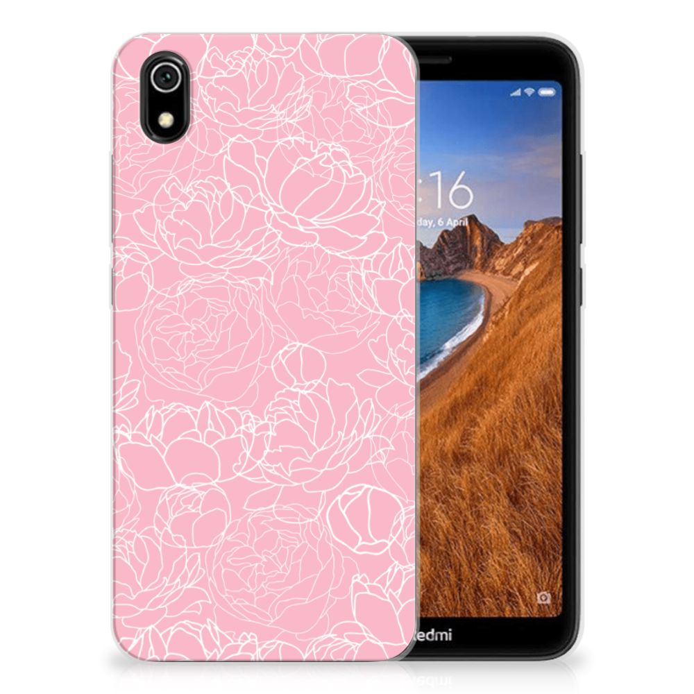 Xiaomi Redmi 7A TPU Case White Flowers