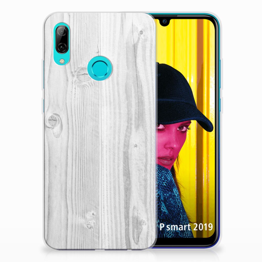 Huawei P Smart 2019 Bumper Hoesje White Wood