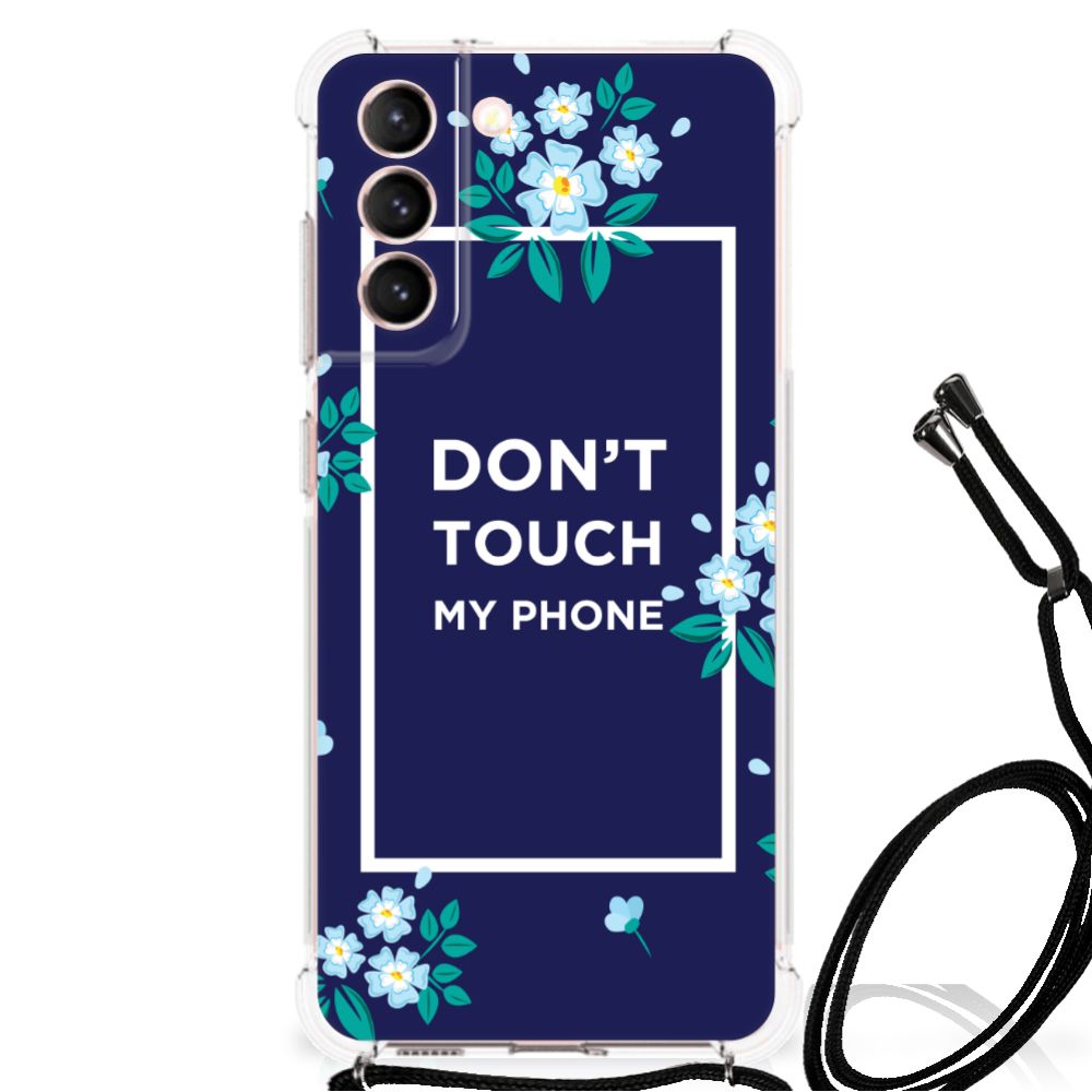 Samsung Galaxy S21 FE Anti Shock Case Flowers Blue DTMP