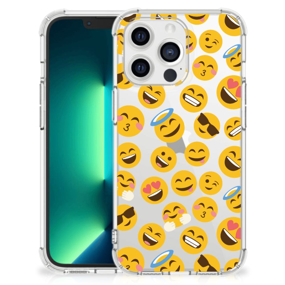 iPhone 13 Pro Max Doorzichtige Silicone Hoesje Emoji - B2C Telecom
