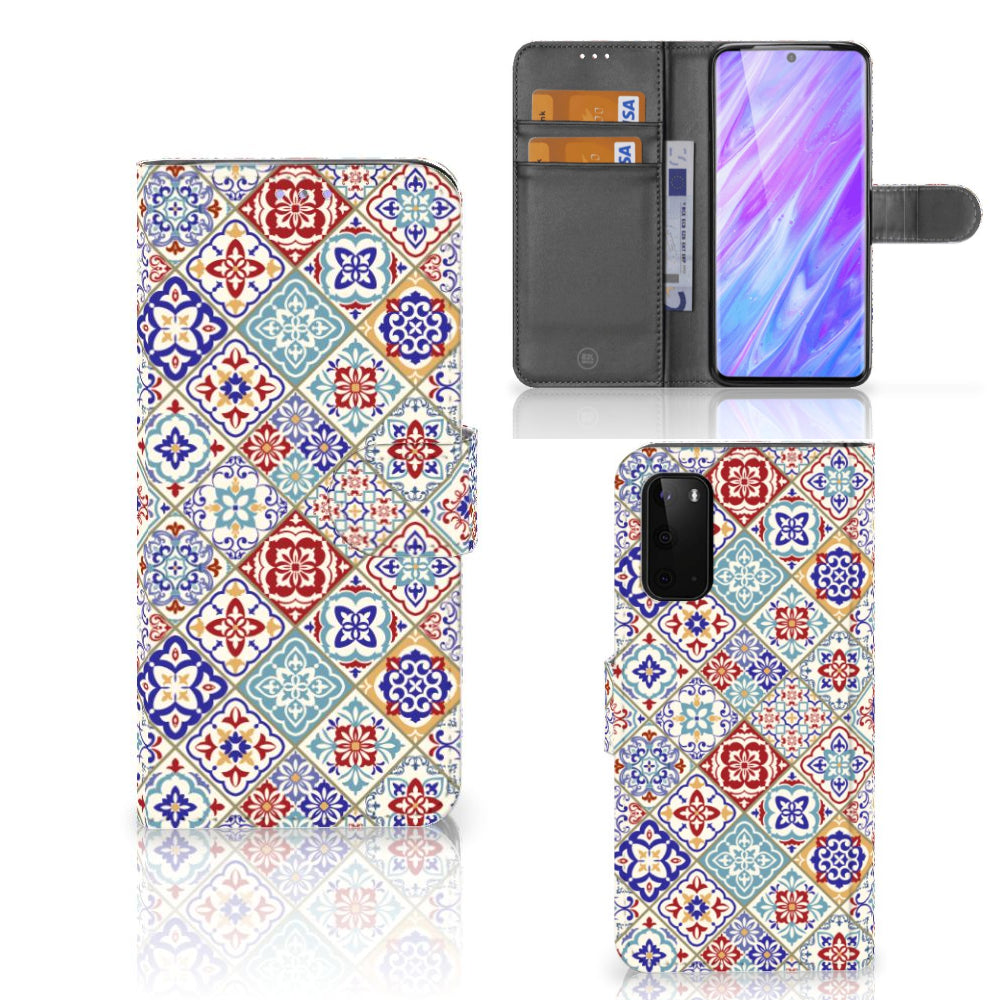 Samsung Galaxy S20 Bookcase Tiles Color