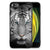 iPhone SE 2022 | SE 2020 | 7/8 Dierenprint Telefoonhoesje Tijger met wit tijgerontwerp op zwart telefoonhoesje.