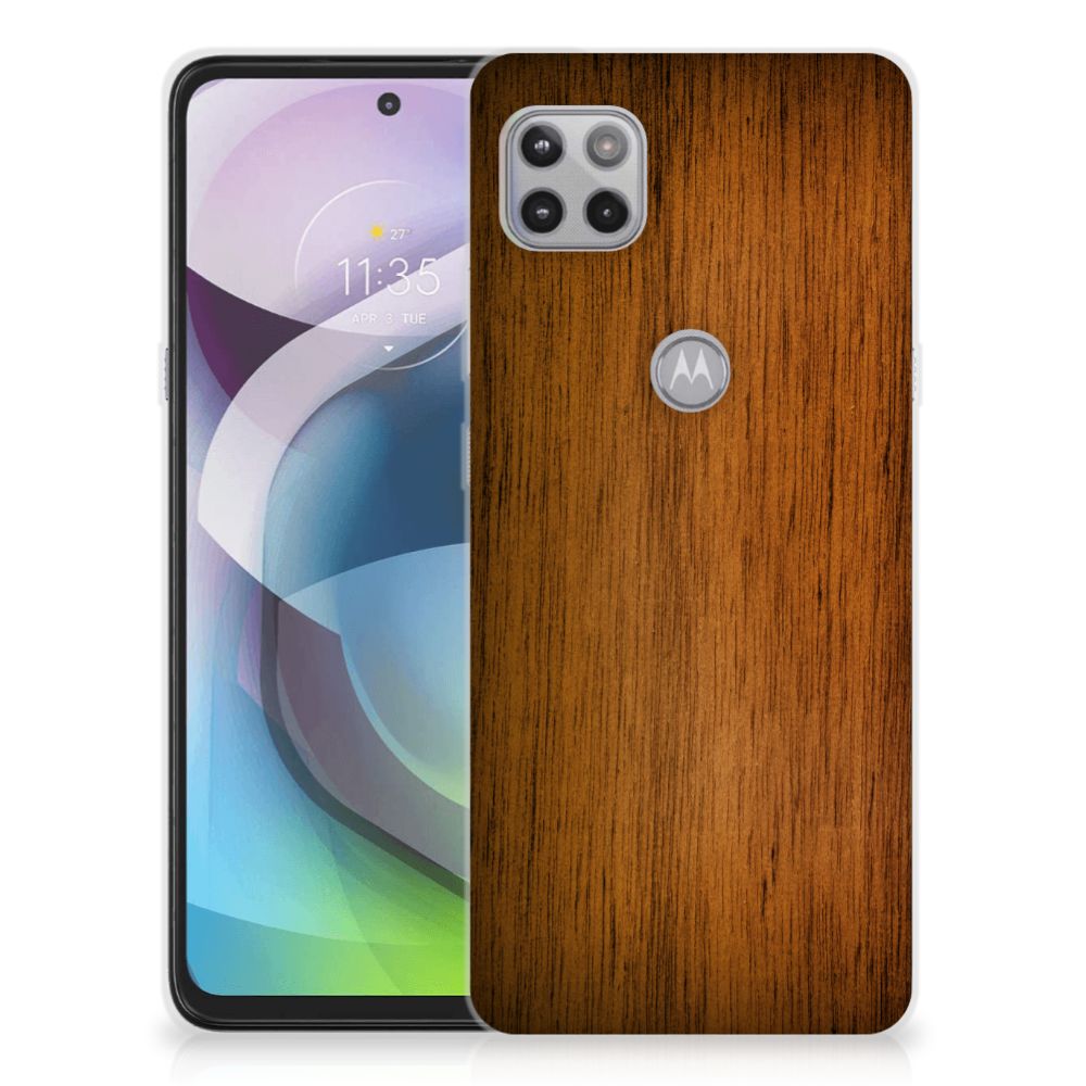 Motorola Moto G 5G Bumper Hoesje Donker Hout B2C Telecom