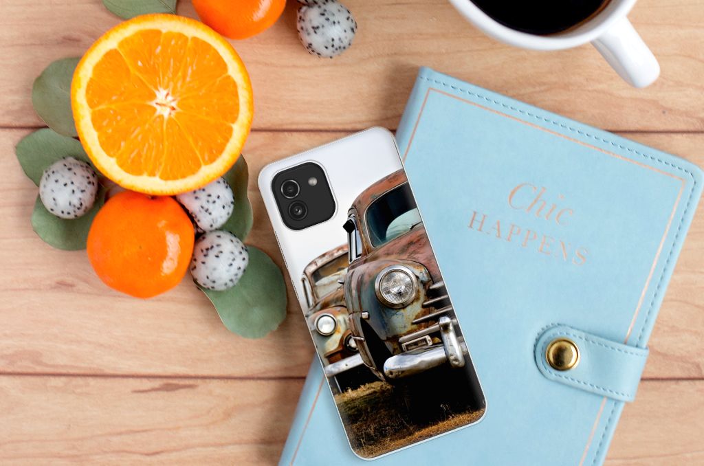 Samsung Galaxy A03 Siliconen Hoesje met foto Vintage Auto B2C Telecom