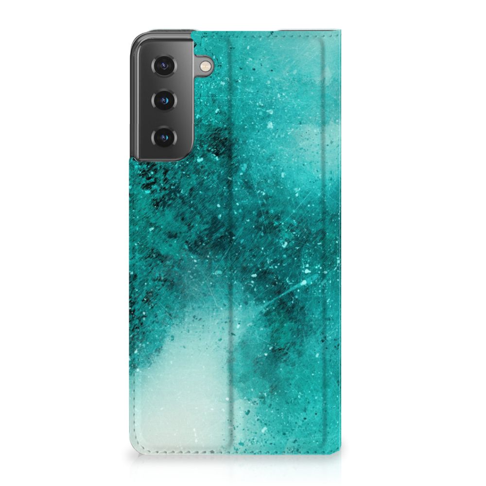 Bookcase Samsung Galaxy S21 Plus Painting Blue - B2C Telecom