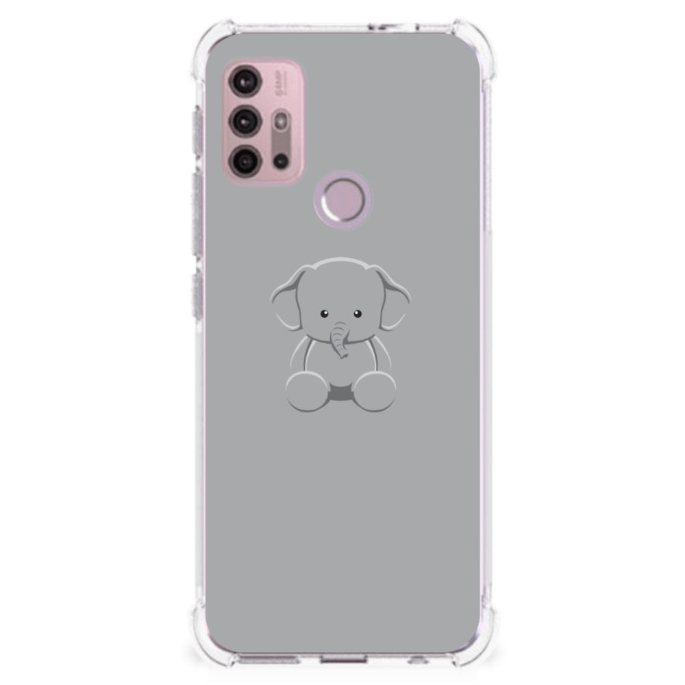 Motorola Moto G30 | G20 | G10 Stevig Bumper Hoesje Grijs Baby Olifant