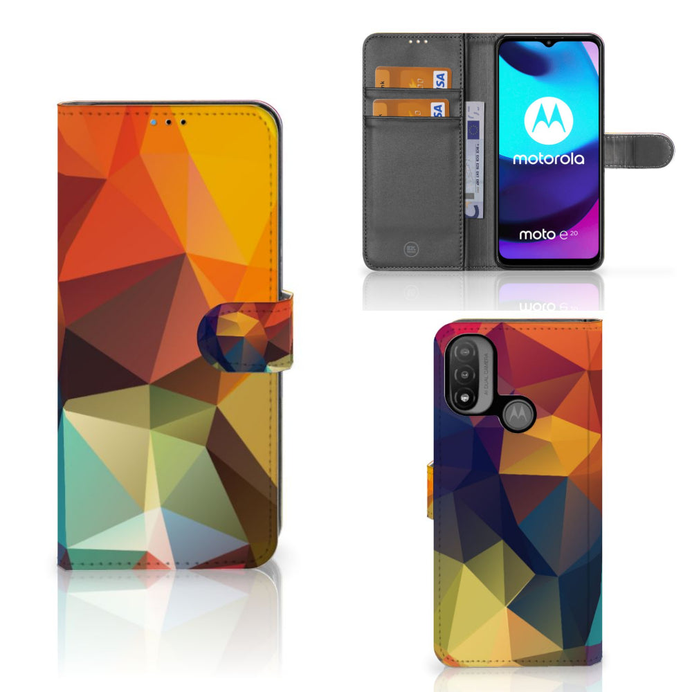 Motorola Moto E20 | E30 | E40 Book Case Polygon Color