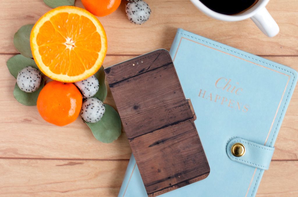 OPPO A15 Book Style Case Old Wood