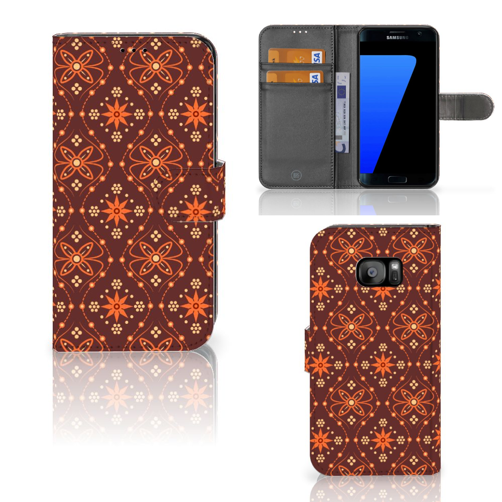 Samsung Galaxy S7 Edge Telefoon Hoesje Batik Brown
