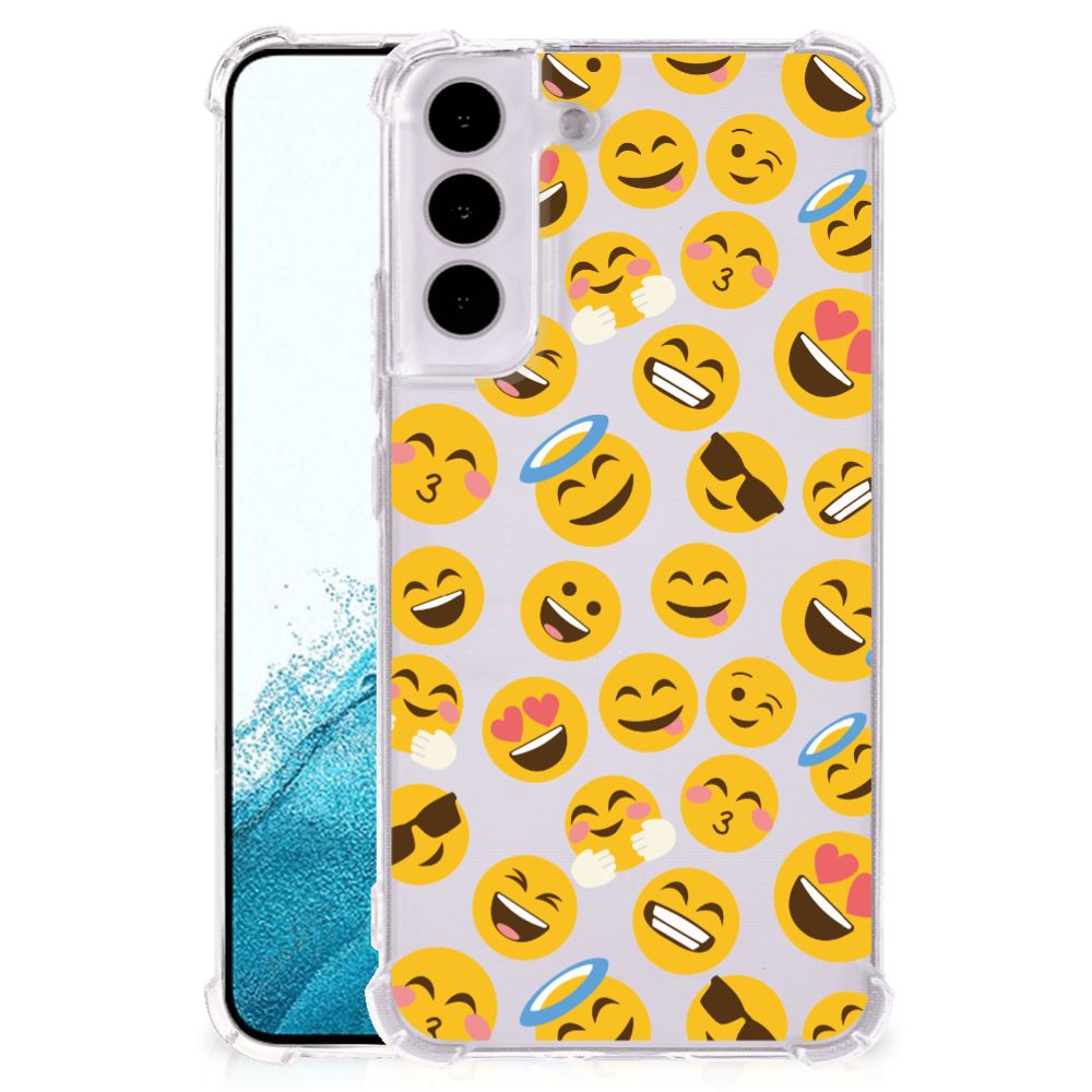 Samsung Galaxy S22 Doorzichtige Silicone Hoesje Emoji
