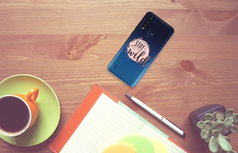 Motorola Moto G8 Power Lite Telefoonhoesje met Naam Boho Stay Wild B2C Telecom