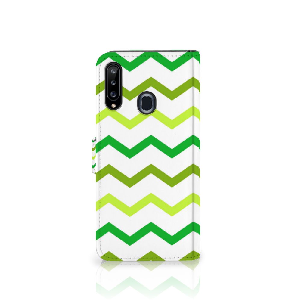 Samsung Galaxy A20s Telefoon Hoesje Zigzag Groen