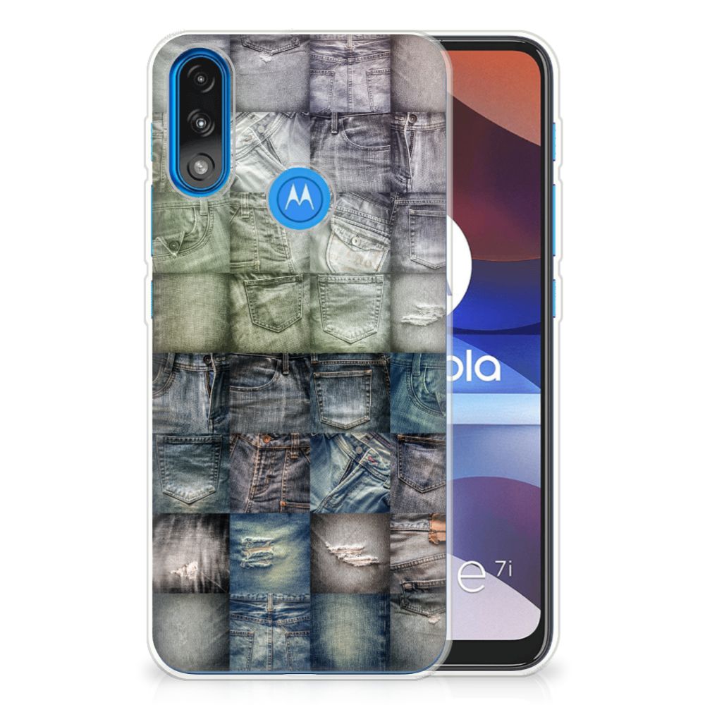 Silicone Back Cover Motorola Moto E7/E7i Power Spijkerbroeken