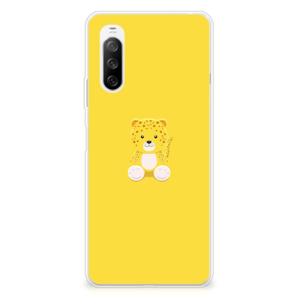 Sony Xperia 10 III Telefoonhoesje met Naam Baby Leopard B2C Telecom