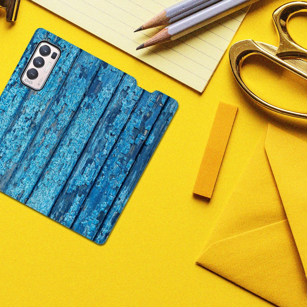 OPPO Find X3 Neo Book Wallet Case Wood Blue - B2C Telecom