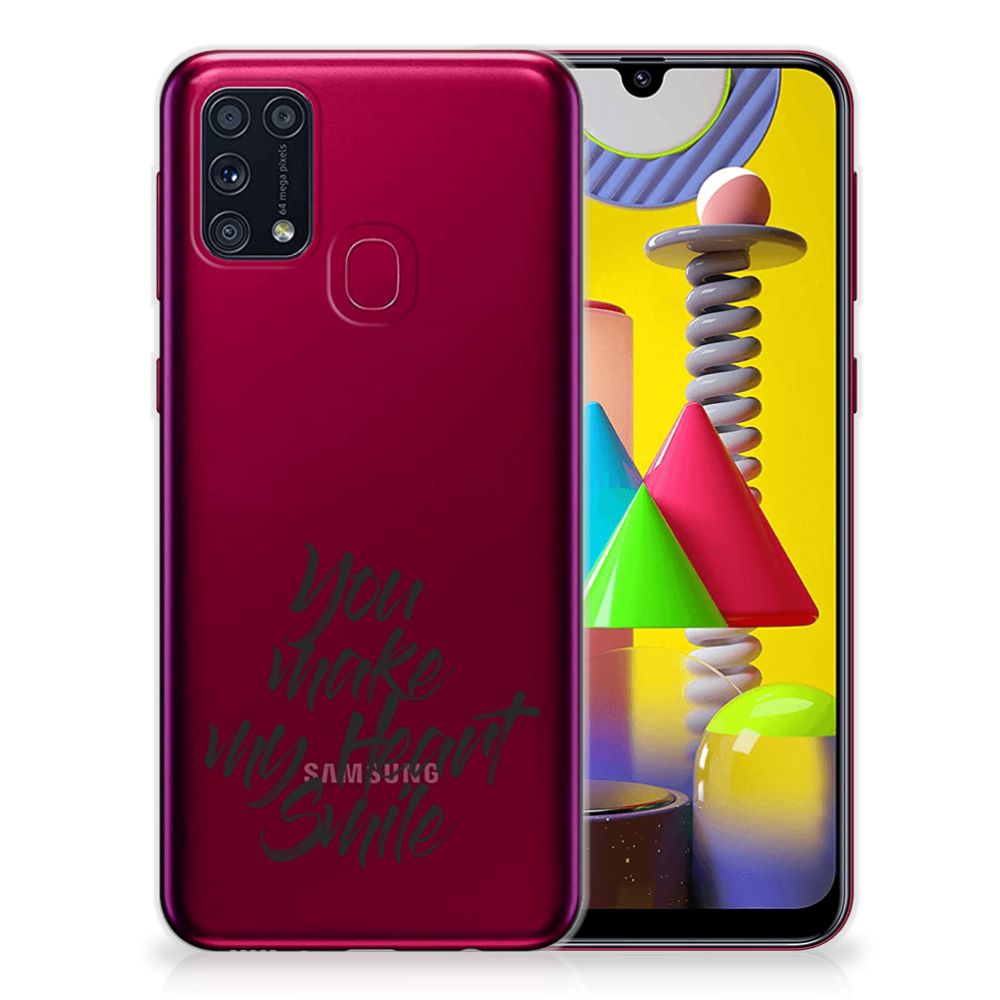 Samsung Galaxy M31 Siliconen hoesje met naam Heart Smile B2C Telecom