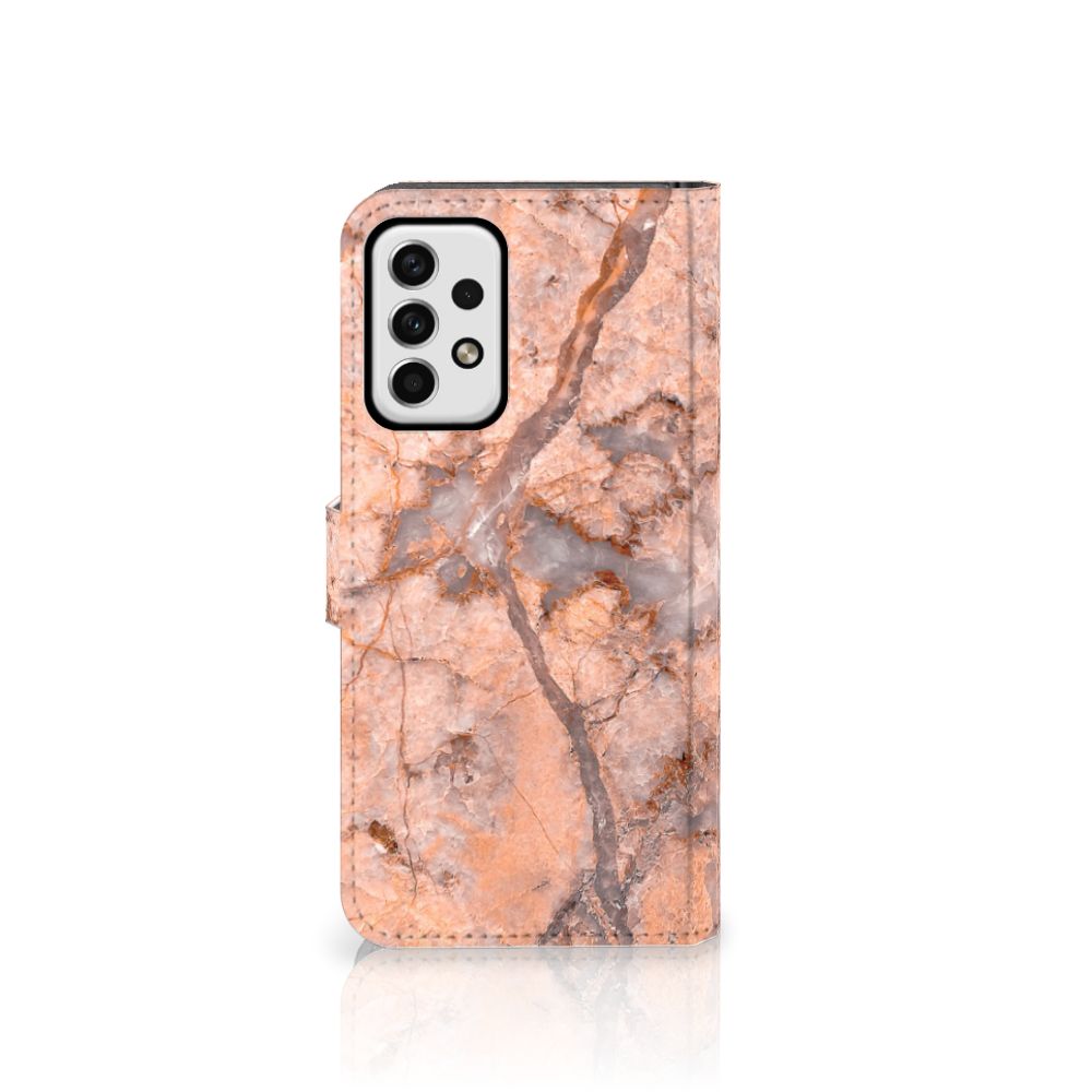 Samsung Galaxy A23 Bookcase Marmer Oranje