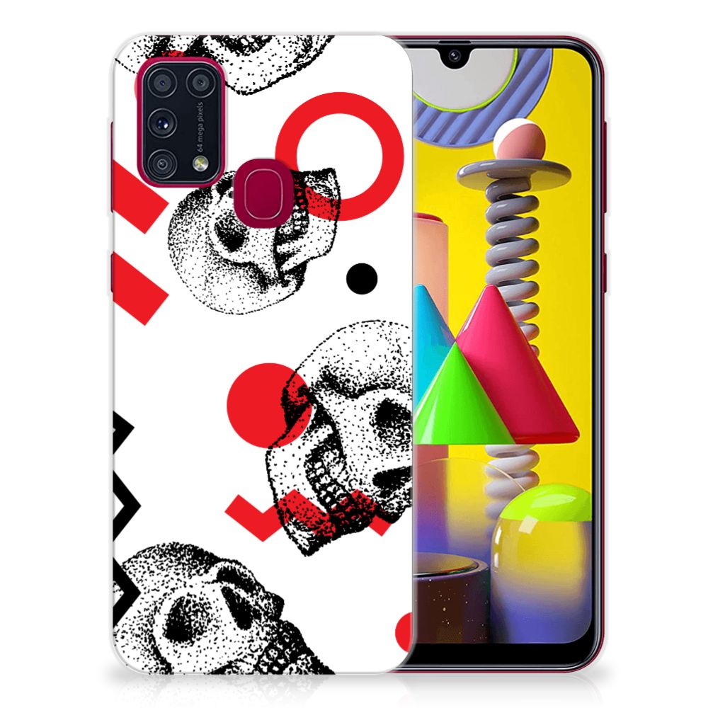 Silicone Back Case Samsung Galaxy M31 Skull Red B2C Telecom