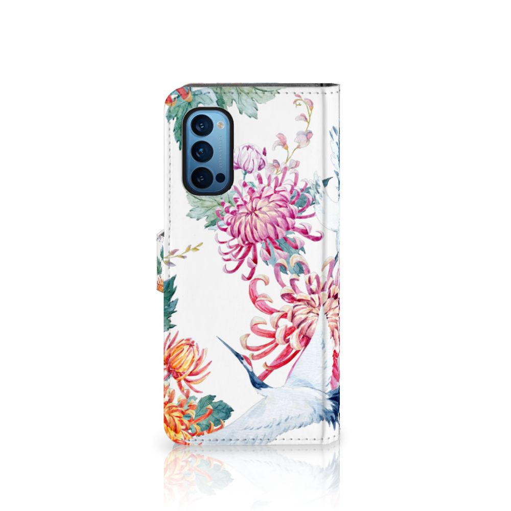 OPPO Reno 4 Pro 5G Telefoonhoesje met Pasjes Bird Flowers