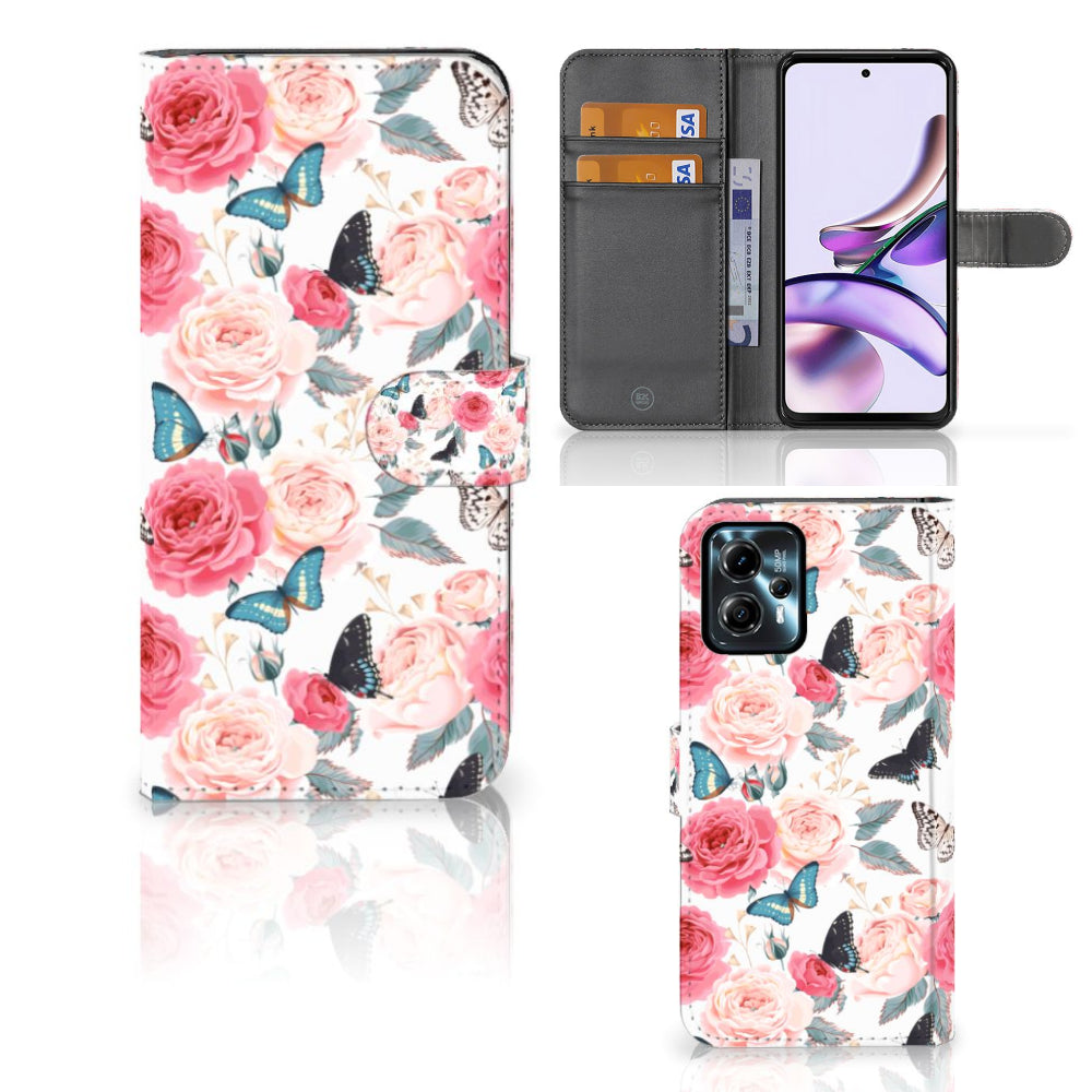 Motorola Moto G13 | G23 Hoesje Butterfly Roses