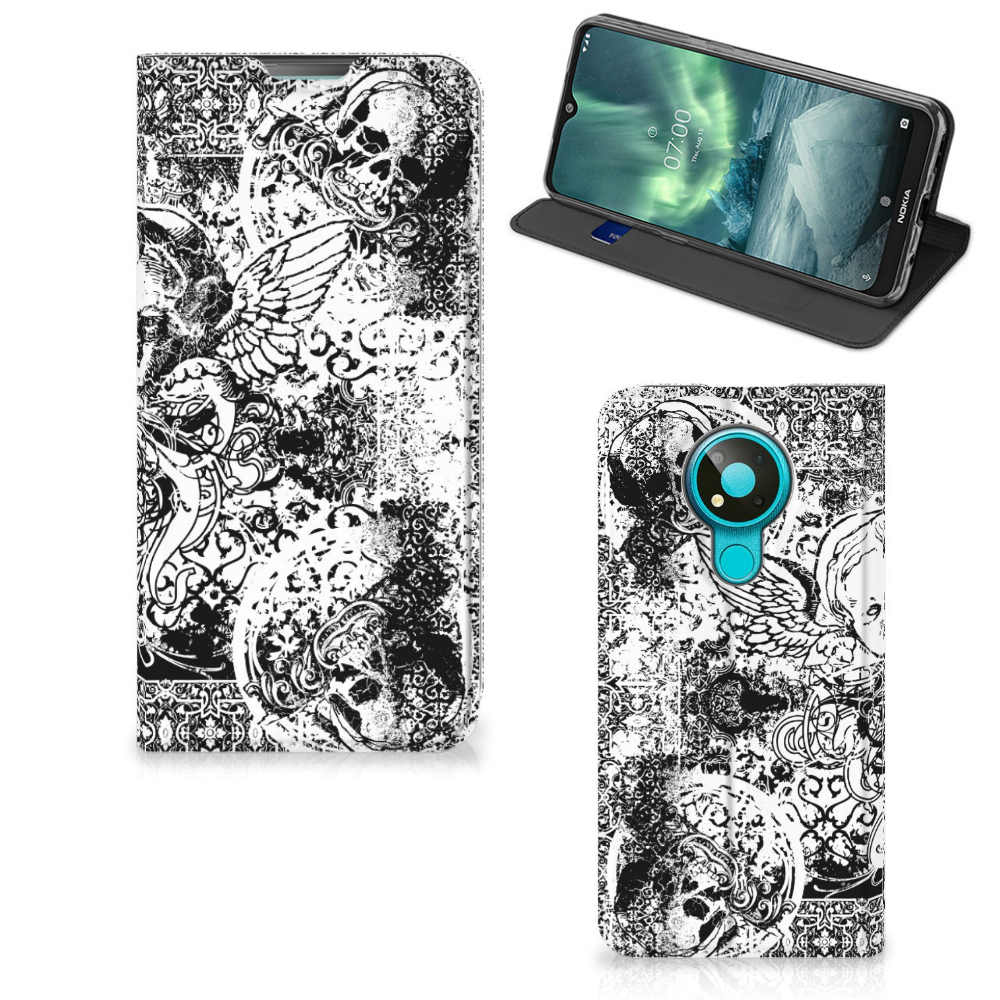 Mobiel BookCase Nokia 3.4 Skulls Angel - B2C Telecom