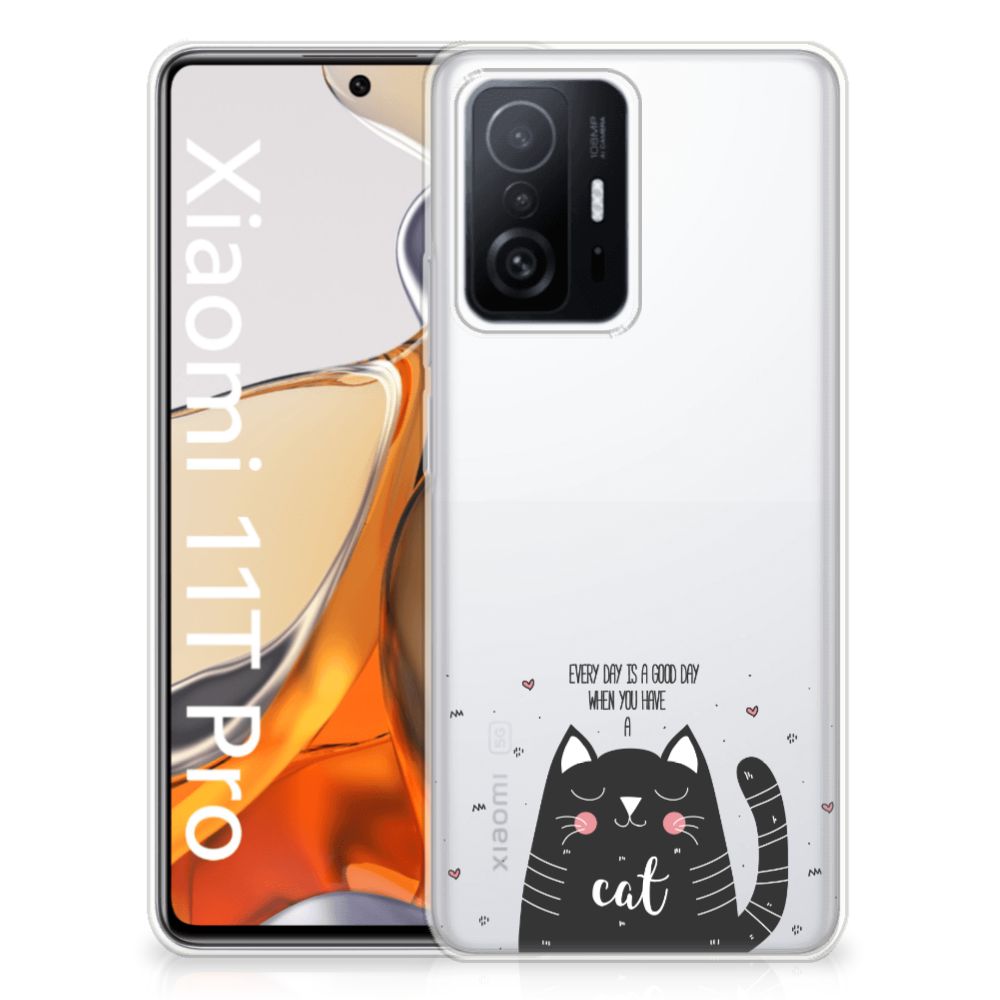 Xiaomi 11T | 11T Pro Telefoonhoesje met Naam Cat Good Day