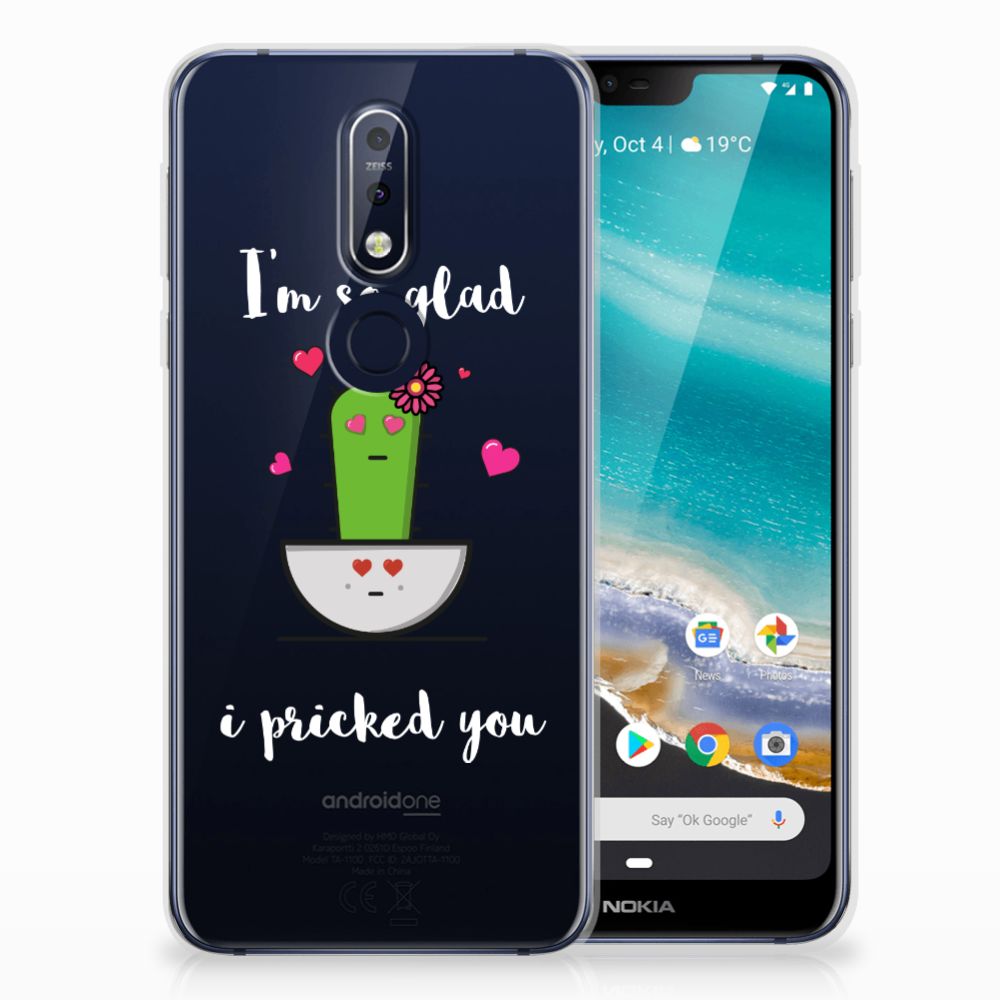 Nokia 7.1 Telefoonhoesje met Naam Cactus Glad