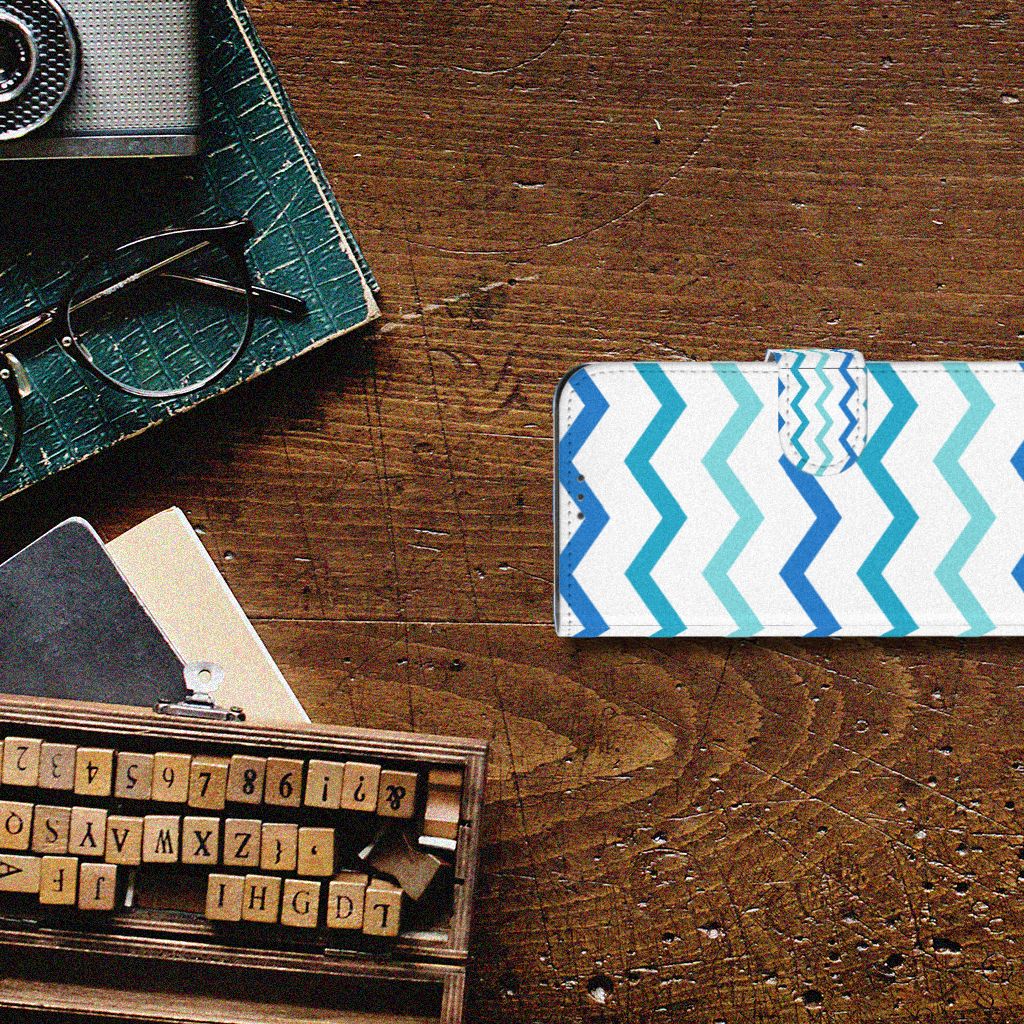 Samsung Galaxy Xcover 5 Telefoon Hoesje Zigzag Blauw