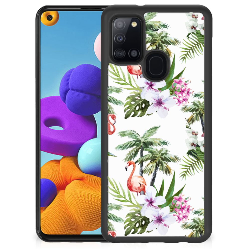 Samsung Galaxy A21s Back Cover Flamingo Palms