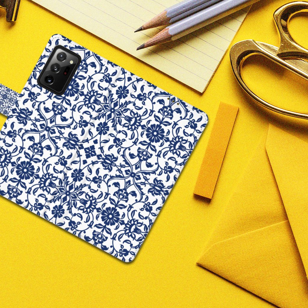 Samsung Galaxy Note20 Ultra Hoesje Flower Blue